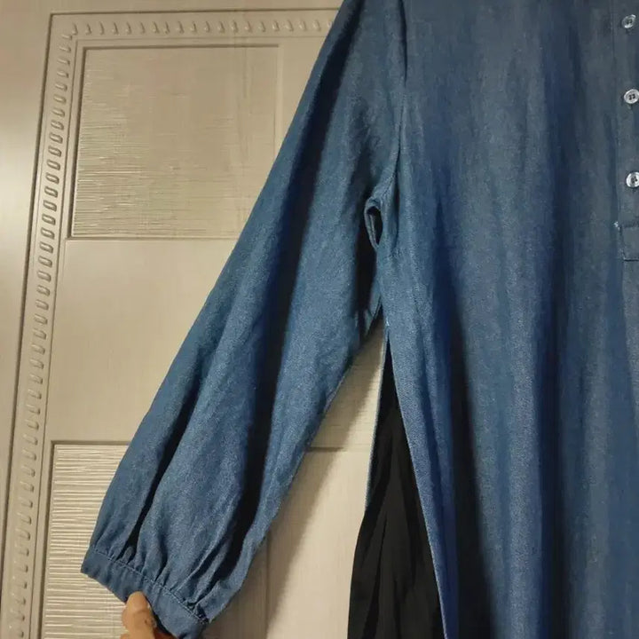 [BUNJANG] Denim Pleated Long Dress / 청 롱원피스