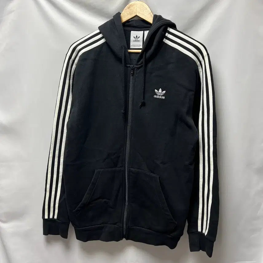 [SOLD OUT] [정품/L] 아디다스 유로파 삼선 풀집 블랙 후드집업