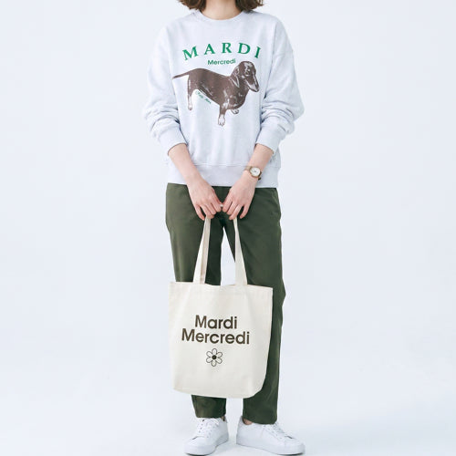 [BUNJANG] Mardi Mercredi Dachshund Sweatshirt Heather Gray / 정품 마르디 메크르디 딴지 닥스훈트 맨투맨 헤더 그레이 FREE