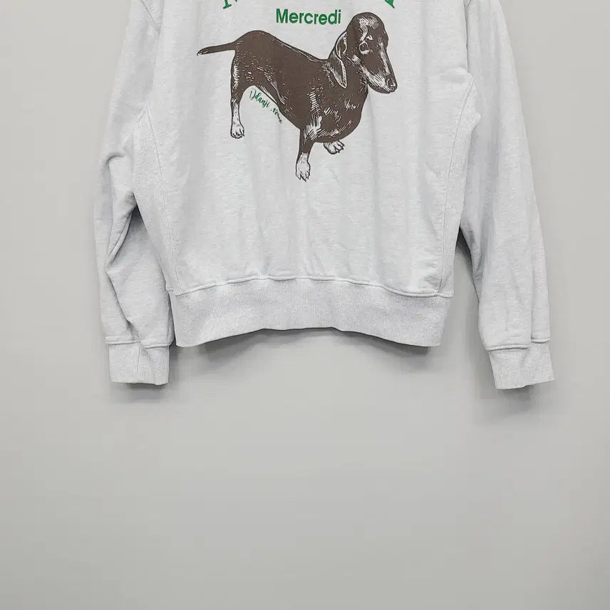 [BUNJANG] Mardi Mercredi Dachshund Sweatshirt Heather Gray / 정품 마르디 메크르디 딴지 닥스훈트 맨투맨 헤더 그레이 FREE