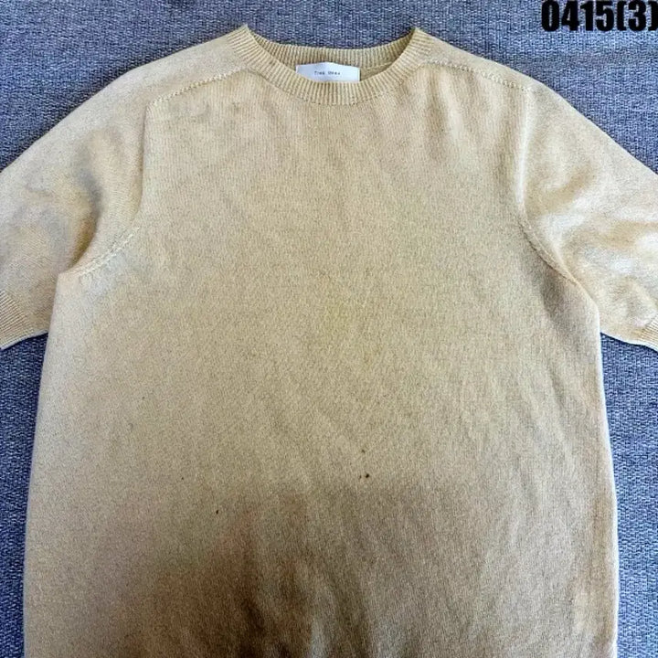 [BUNJANG] Tres Beau Ivory Short Sleeve Wool Knit T-shirt / Tres Beau 아이보리 반팔 울 니트 티셔츠 0415(3)