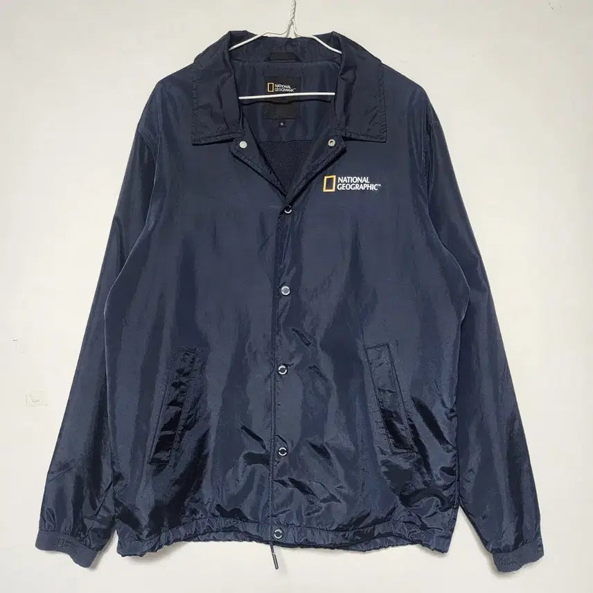 [BUNJANG] National Geographic Windbreaker Coach Jacket (Navy, Size 105) / 쪼리샵 내셔널지오그래픽 바람막이 코치 자켓 105