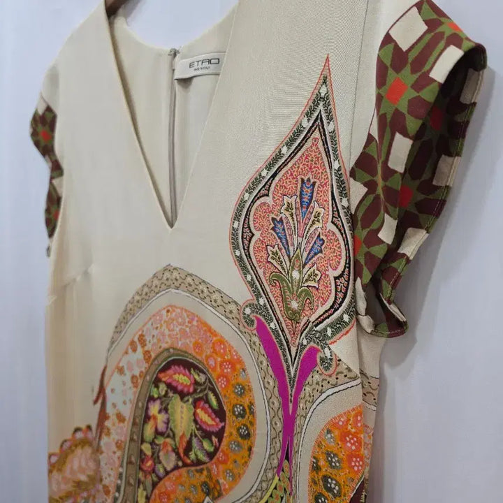 [BUNJANG] Etro Paisley Pattern Ivory Midi Dress / (정품)에트로 페이즐리 패턴 아이보리 원피스