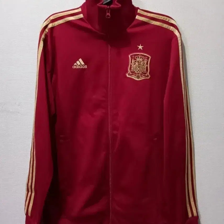 [BUNJANG] Adidas Spain Red Gold Burgundy Track Top Jersey Jacket / 아디다스 스페인 레드 골드 버건디 트랙탑 저지 져지집업 95/M