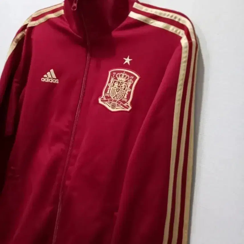 [BUNJANG] Adidas Spain Red Gold Burgundy Track Top Jersey Jacket / 아디다스 스페인 레드 골드 버건디 트랙탑 저지 져지집업 95/M