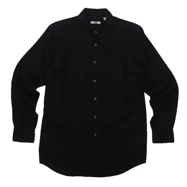 [BUNJANG] Uniqlo Solid Linen Long Sleeve Shirt L / I6795 유니클로 솔리드 긴팔 마 소재 남방 L 구제모은