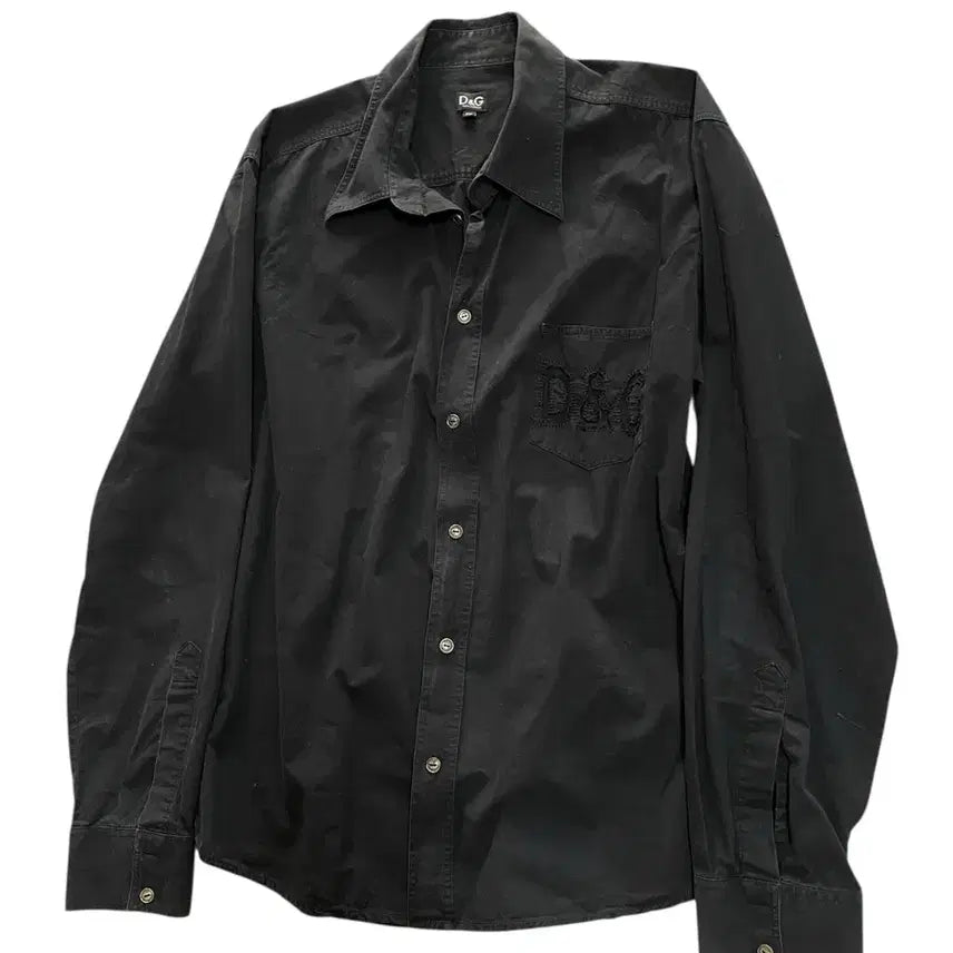 [BUNJANG] Dolce &amp; Gabbana D&amp;G Embroidered Logo Loose Fit Shirt - Black / 돌체앤가바나 D&amp;G 포켓 자수로고 루즈핏 셔츠 블랙 아카이브무채색빈티지