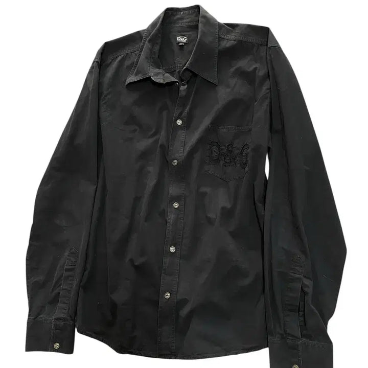 [BUNJANG] Dolce &amp; Gabbana D&amp;G Embroidered Logo Loose Fit Shirt - Black / 돌체앤가바나 D&amp;G 포켓 자수로고 루즈핏 셔츠 블랙 아카이브무채색빈티지