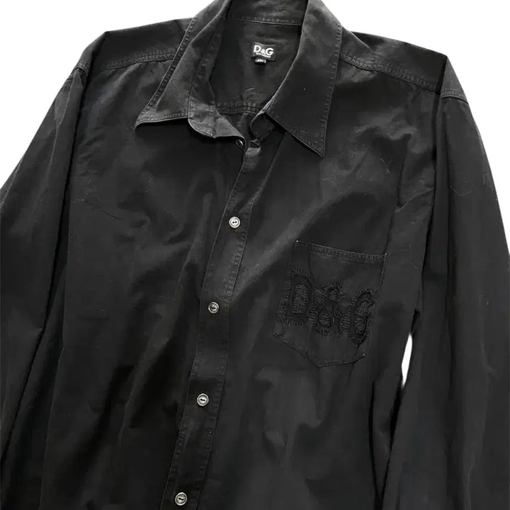 [BUNJANG] Dolce &amp; Gabbana D&amp;G Embroidered Logo Loose Fit Shirt - Black / 돌체앤가바나 D&amp;G 포켓 자수로고 루즈핏 셔츠 블랙 아카이브무채색빈티지