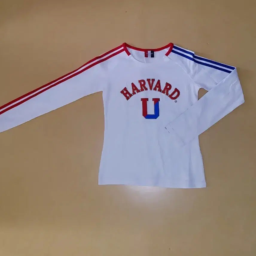 [BUNJANG] Harvard White Long Sleeve T-shirt / 하버드 흰색 긴팔 티셔츠