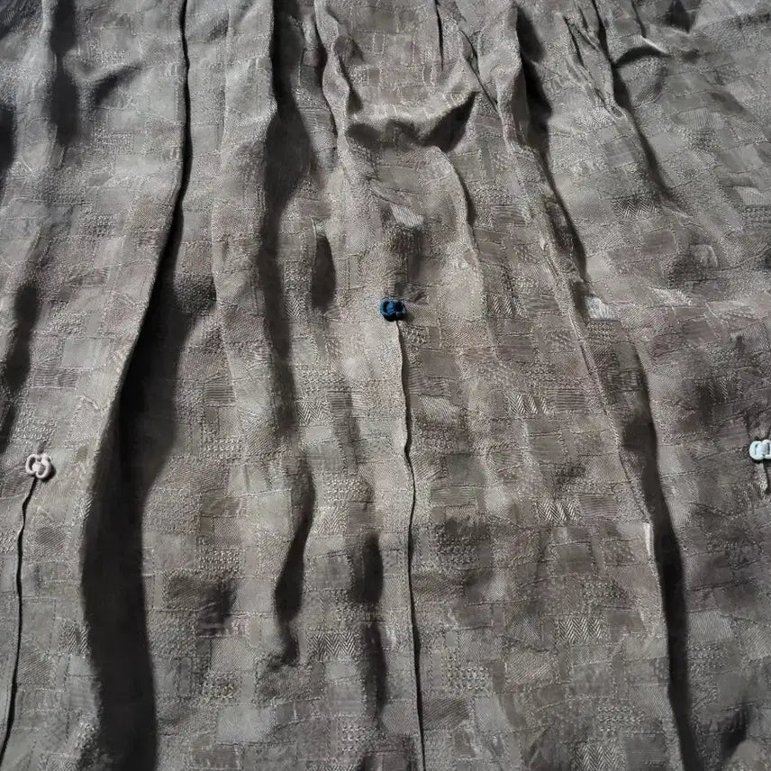 [BUNJANG] Natural Dyed Brown Pattern Long Dress / 천연염색 브라운 패턴  원피스