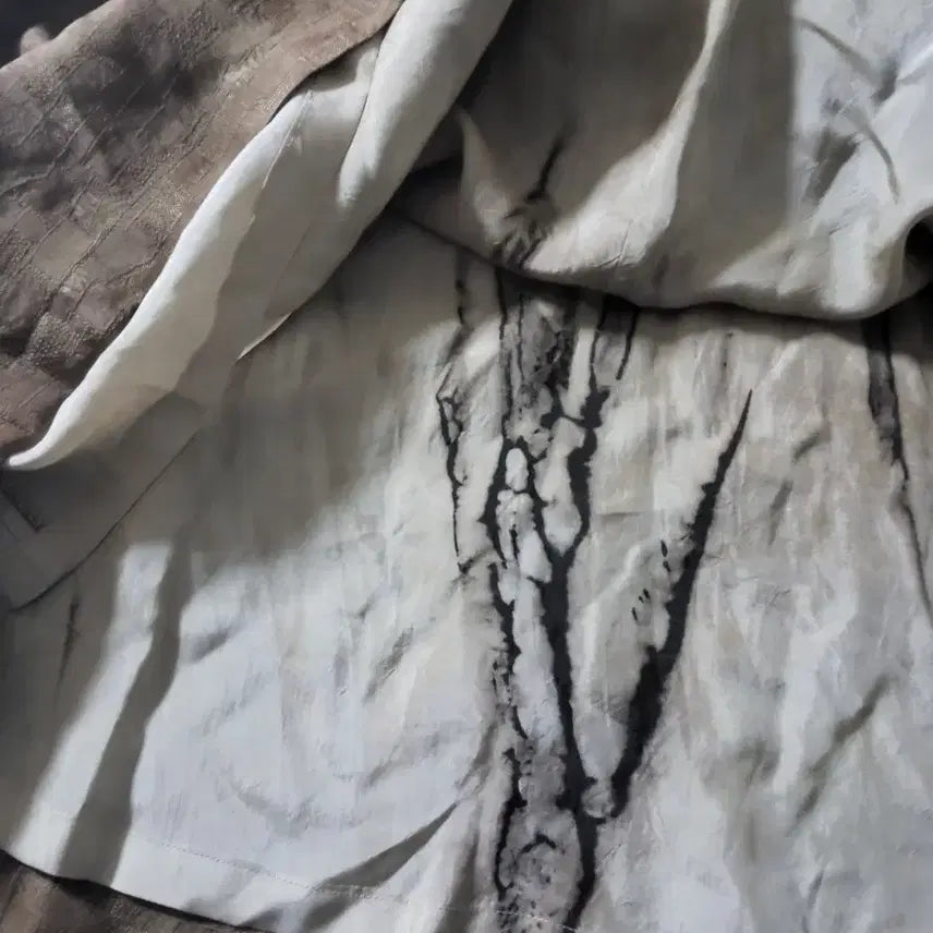 [BUNJANG] Natural Dyed Brown Pattern Long Dress / 천연염색 브라운 패턴  원피스