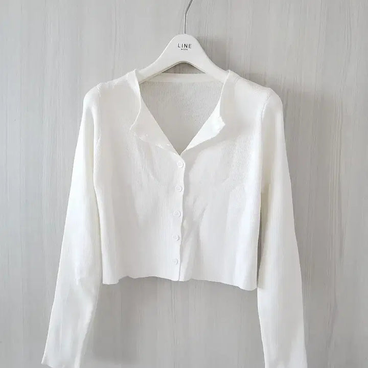 [SOLD OUT] 화이트 크롭 니트 가디건 S