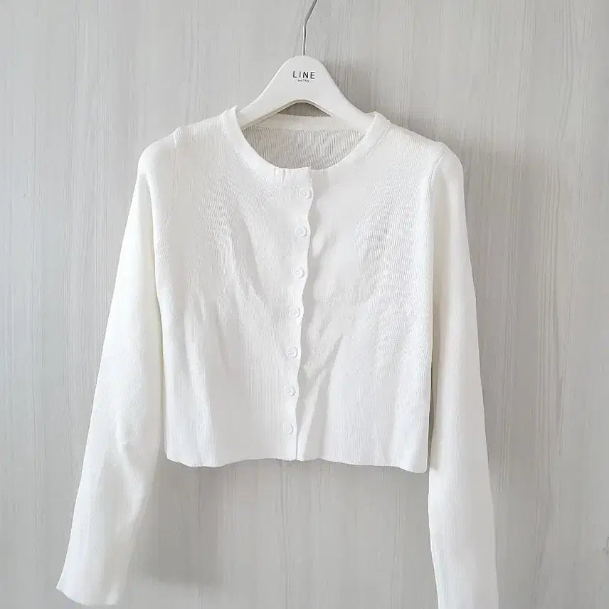 [SOLD OUT] 화이트 크롭 니트 가디건 S