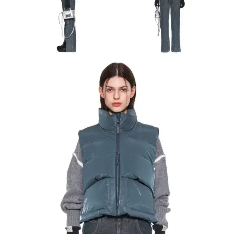 [SOLD OUT] 마뗑킴 패딩조끼 그레이
