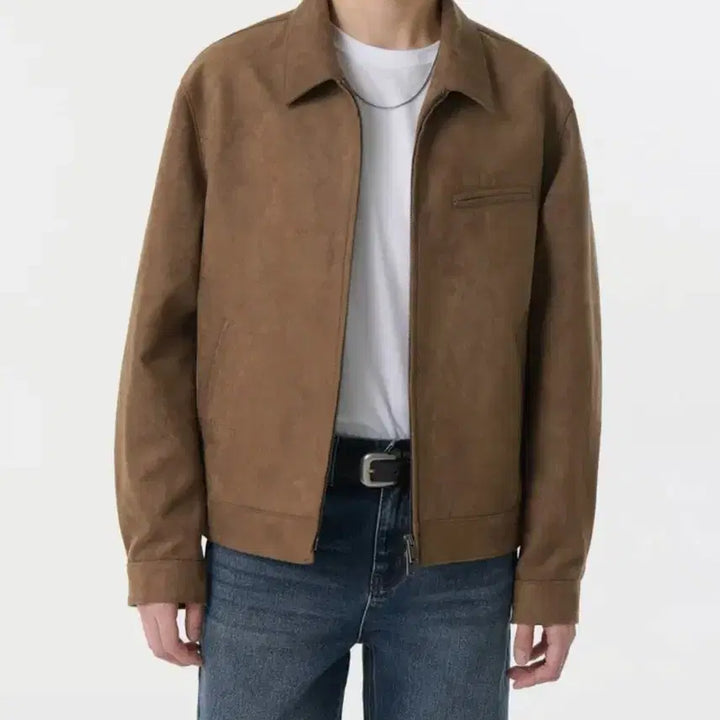 [SOLD OUT] 무신사 스탠다드 신세틱 스웨이드 워크 재킷 [라이트 브라운]