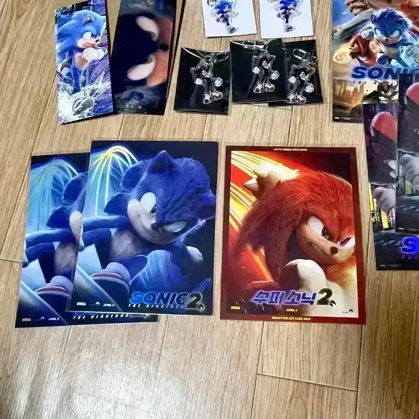 [BUNJANG] Sonic the Hedgehog 2 &amp; 3 Art Cards &amp; Shadow Keyring / 수퍼소닉2 아트카드 수퍼소닉3 TTT 아트카드 소닉 섀도우 키링 특전