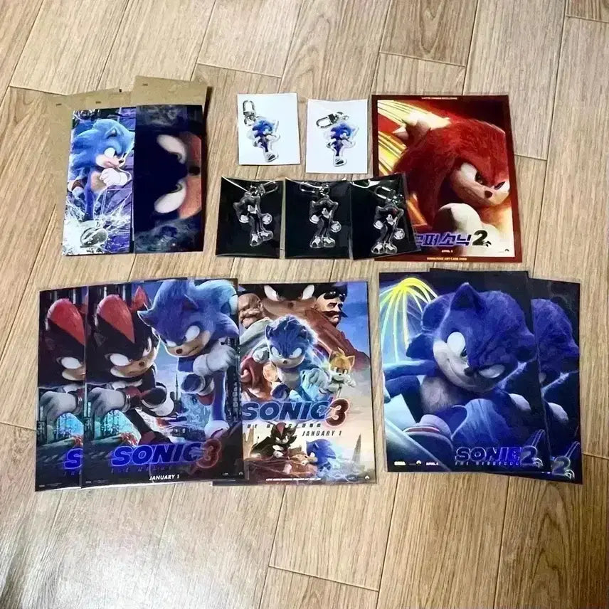 [BUNJANG] Sonic the Hedgehog 2 &amp; 3 Art Cards &amp; Shadow Keyring / 수퍼소닉2 아트카드 수퍼소닉3 TTT 아트카드 소닉 섀도우 키링 특전