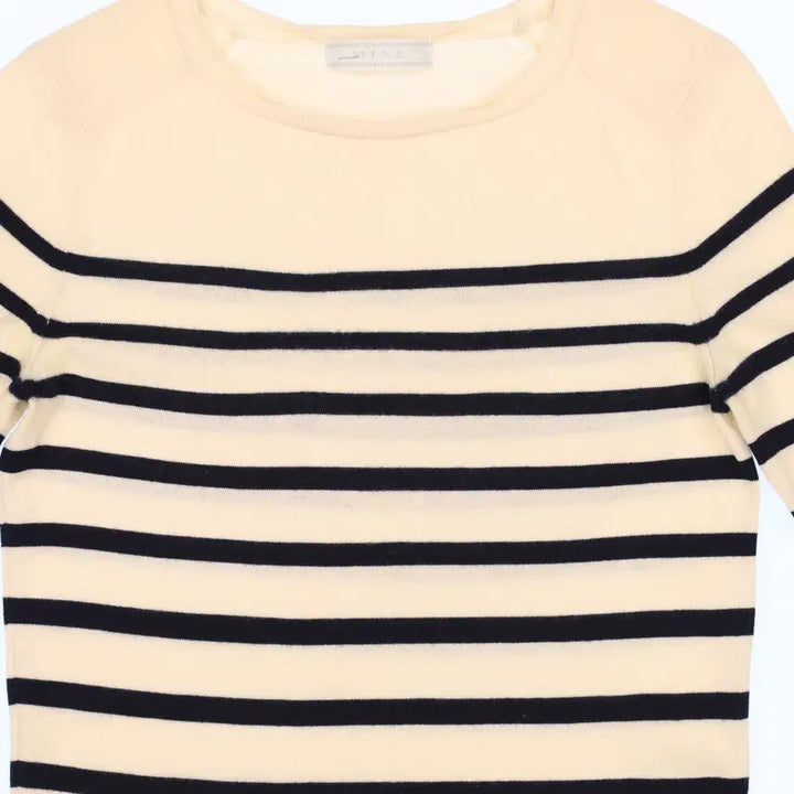 [BUNJANG] Hansum Stripe Long Sleeve T-shirt / 90 마인 한섬 스트라이프 긴팔 티셔츠 N7587