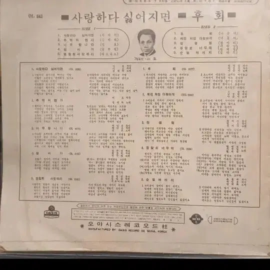 [SOLD OUT] 김태희 나훈아LP 70년초반 사랑하다싫어지면/후회 희귀컬렉터반