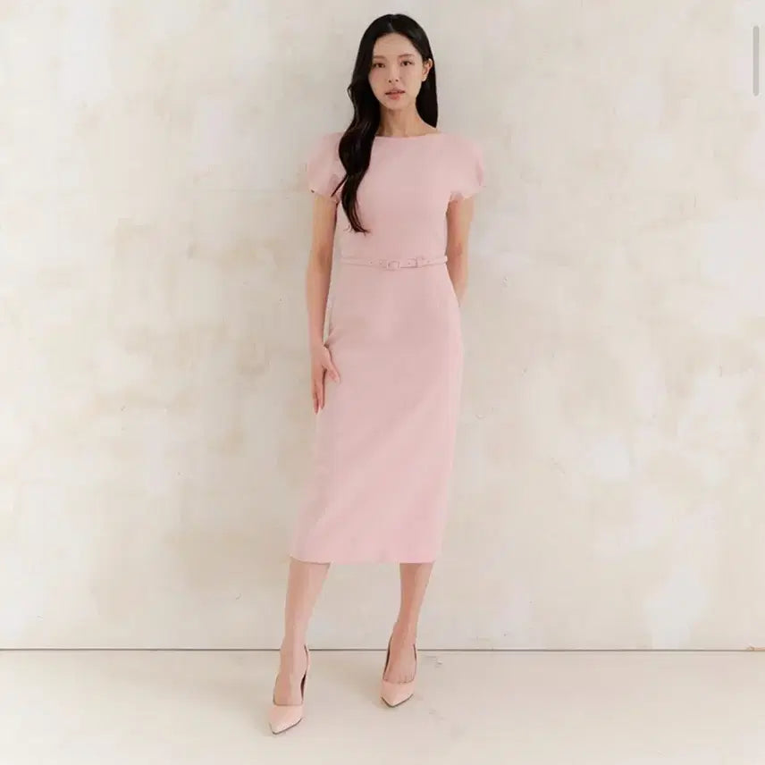 [BUNJANG] 르로망 Cap-sleeve Slim Dress / Pink / 르로망 Cap-sleeve Slim Dress / Pink