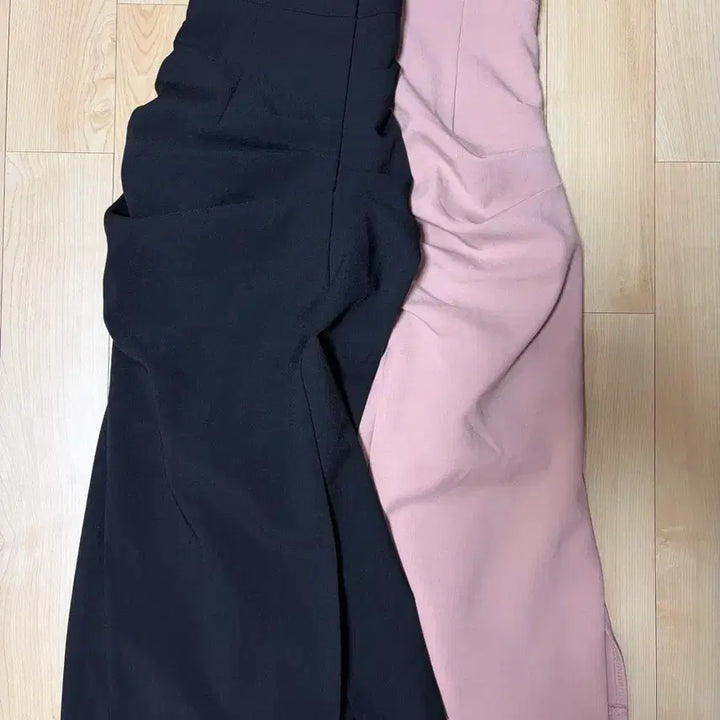[BUNJANG] Renne Mist Shirring Long Skirt Set (Black/Pink) / 렌느 미스트 셔링 롱 스커트 S 세트 (블랙/핑크, 상태최상)