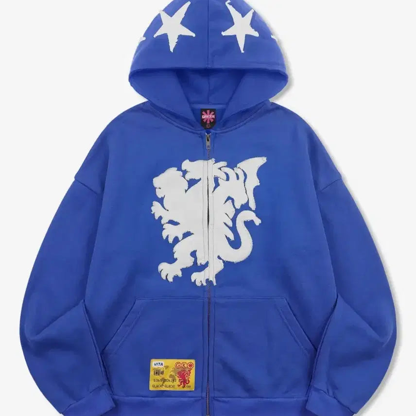 [BUNJANG] Glack Chimera Applique Hoodie Zip-up / (새상품) 글랙 후드집업