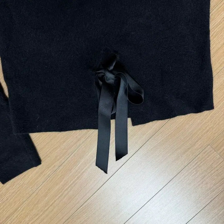 [BUNJANG] LePlain Black Ribbon Knit Top / 르플레인 블랙리본니트