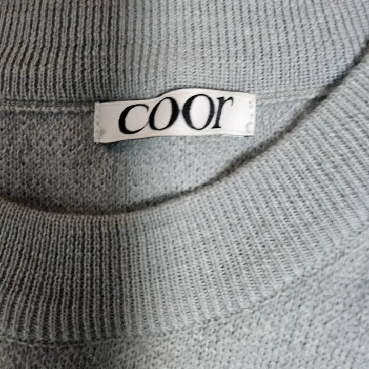 [BUNJANG] COOR Topfeel Cashmere Round Knit (Gray Dusty Green) / 쿠어 탑필 캐시미어 라운드 니트 (그레이시더스티그린)