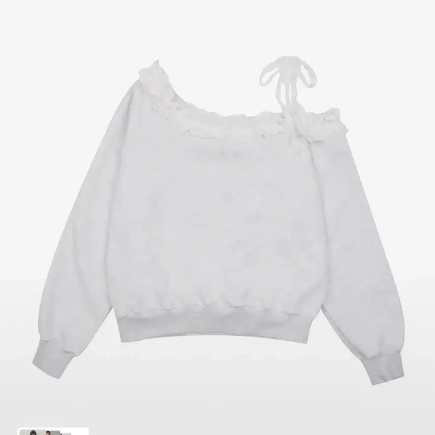 [SOLD OUT] 하이스쿨디스코 원숄더 프릴 맨투맨