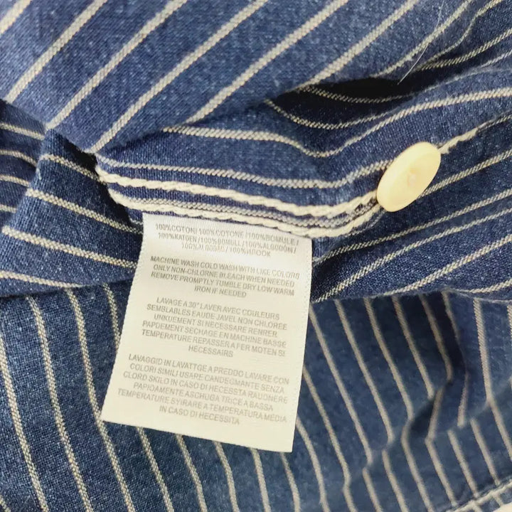 [BUNJANG] RRL Indigo Wabash Stripe Work Shirt / RRL 더블알엘 인디고 와바시 스트라이프 워크셔츠 M (실측XL급)