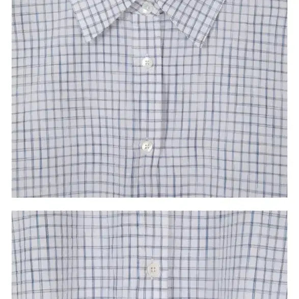 [BUNJANG] Modo Pia Check Shirt - White / (새상품)모도 피아 체크 셔츠_화이트