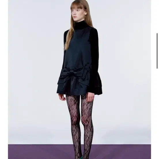 [BUNJANG] KILO FLARED RIBBON DRESS BLACK M / 카일로 리본드레스 KILO  FLARED RIBBON DRESS 블랙