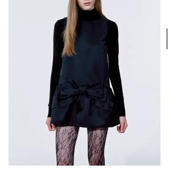 [BUNJANG] KILO FLARED RIBBON DRESS BLACK M / 카일로 리본드레스 KILO  FLARED RIBBON DRESS 블랙