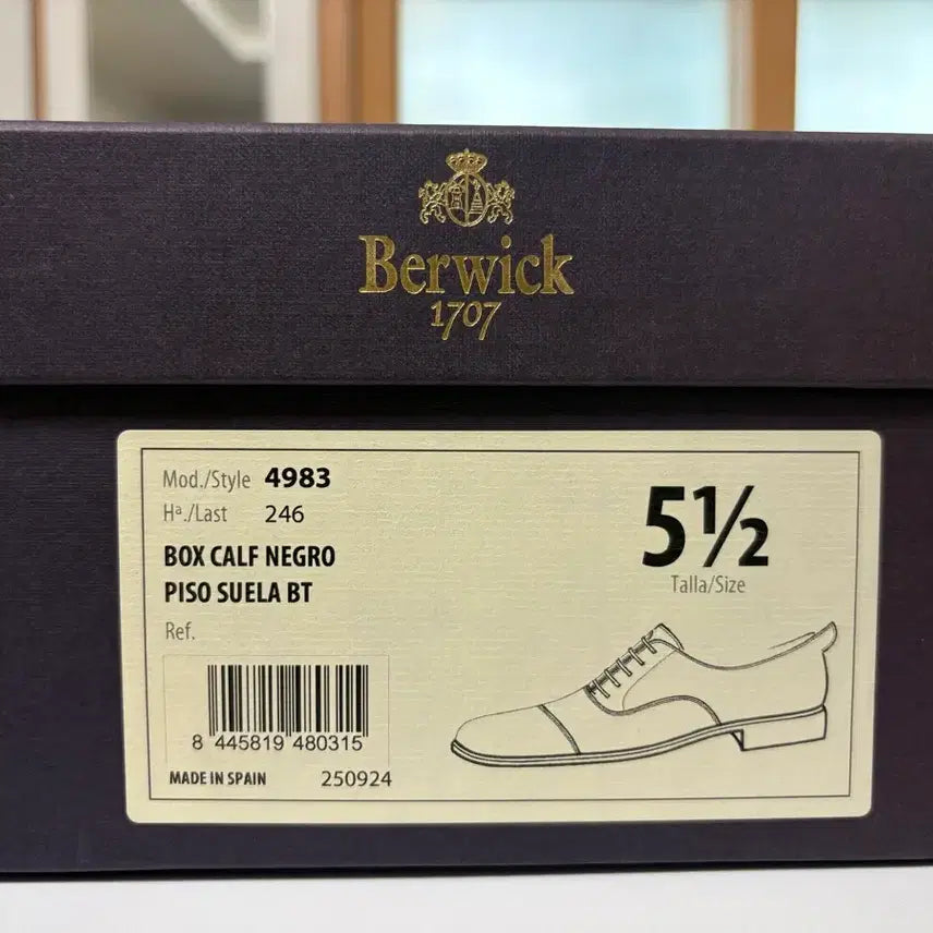 [BUNJANG] Berwick 4983 Black Leather Shoes / 버윅 4983 블랙 5 1/2 판매