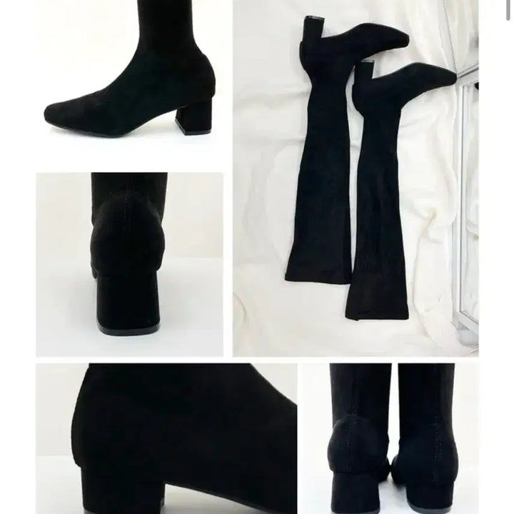 [BUNJANG] Suede Black Spandex Long Boots / 스웨이드 블랙 스판 롱부츠 5cm