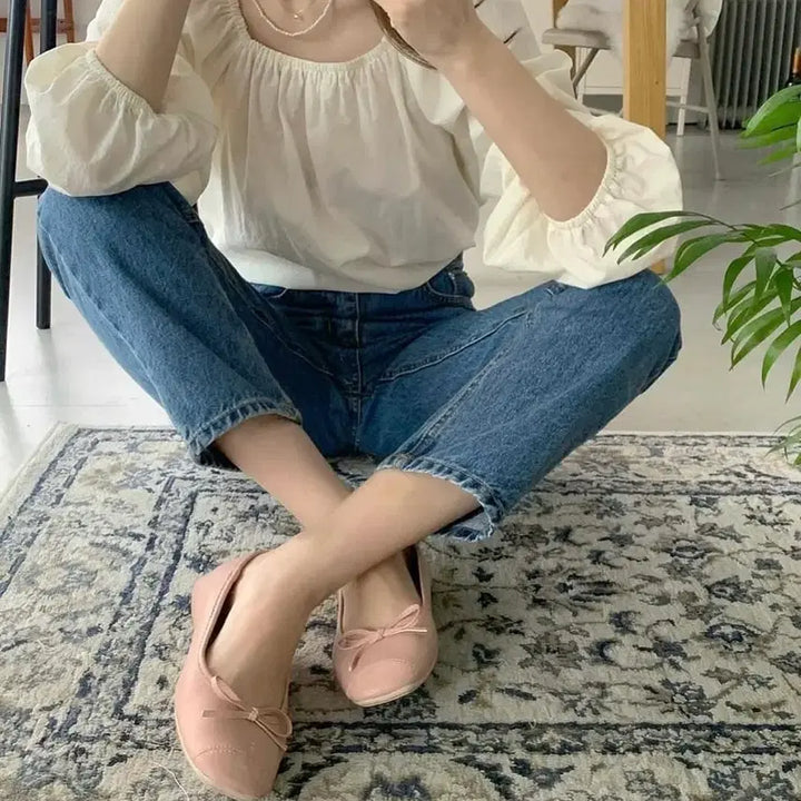 [BUNJANG] Morgent Square Neck Puff Blouse / 모겐트 스퀘어 퍼프 블라우스
