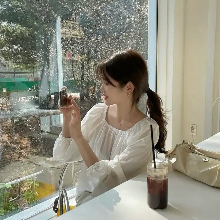 [BUNJANG] Morgent Square Neck Puff Blouse / 모겐트 스퀘어 퍼프 블라우스