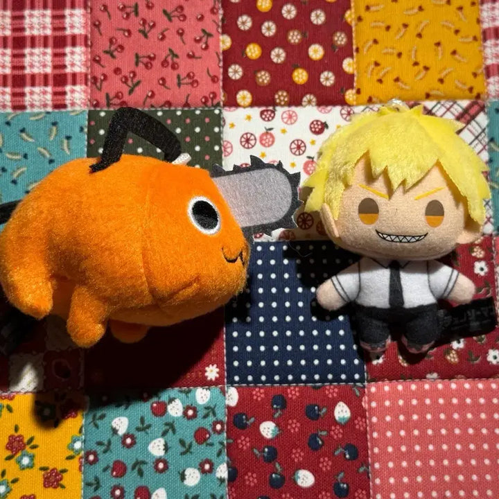 [BUNJANG] Chainsaw Man Denji &amp; Pochita Plush Keychain / 체인소맨 덴지 포치타 인형 키링 푸치누이