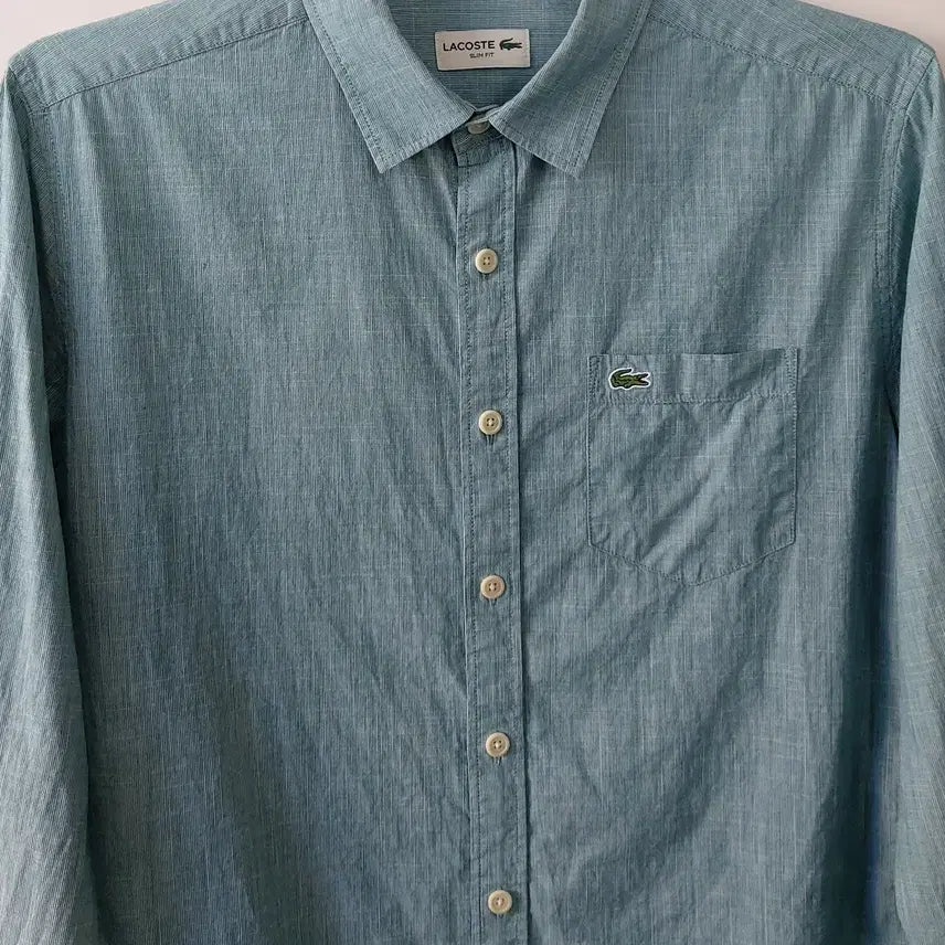 [SOLD OUT] 라코스테 L/105 슬림핏 슬럽 포켓 셔츠. MG. A