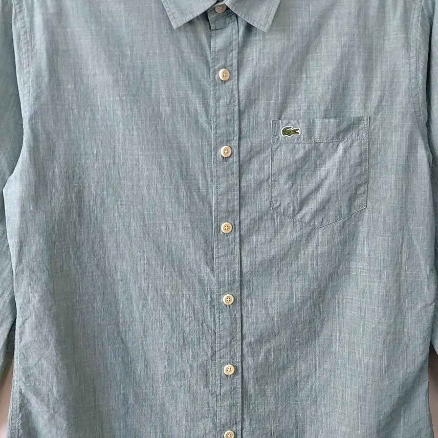 [SOLD OUT] 라코스테 L/105 슬림핏 슬럽 포켓 셔츠. MG. A
