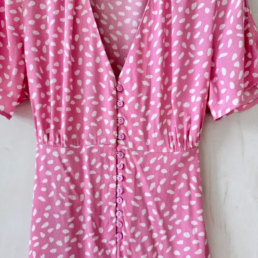 [BUNJANG] ARTLOVE Pink Floral Long Dress / 새상품 ARTLOVE 핑크 꽃무늬 롱 원피스 36(55사이즈)