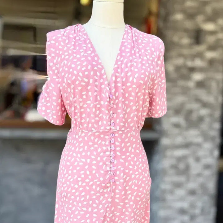 [BUNJANG] ARTLOVE Pink Floral Long Dress / 새상품 ARTLOVE 핑크 꽃무늬 롱 원피스 36(55사이즈)