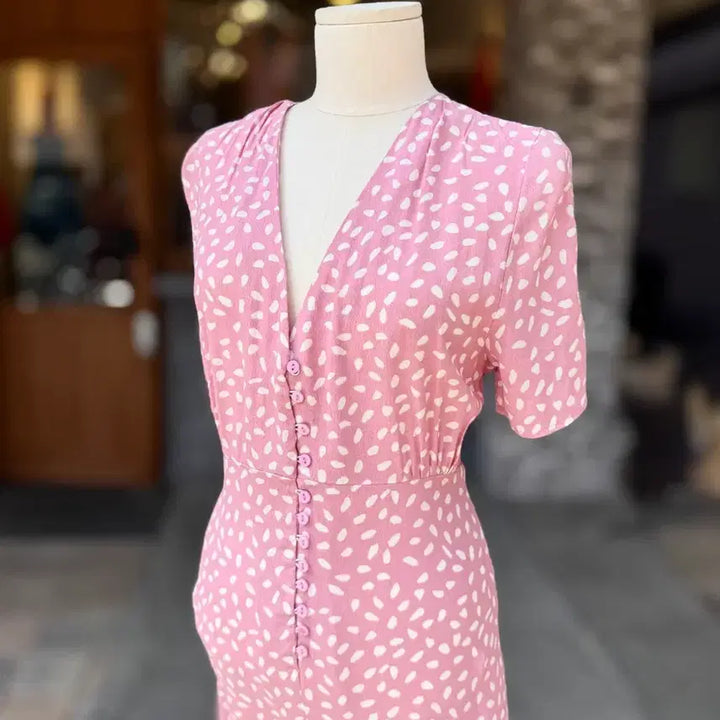 [BUNJANG] ARTLOVE Pink Floral Long Dress / 새상품 ARTLOVE 핑크 꽃무늬 롱 원피스 36(55사이즈)