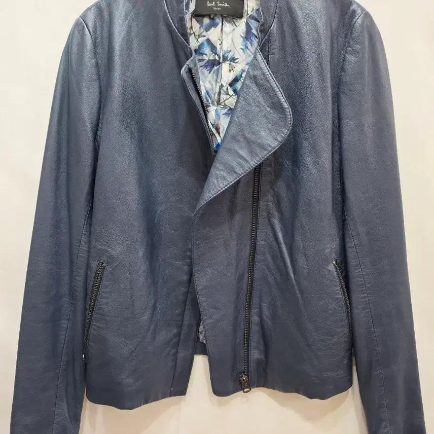 [BUNJANG] Paul Smith Blue Gray Leather Rider Jacket / (정품)폴스미스 블루 그레이 레더 라이더 자켓