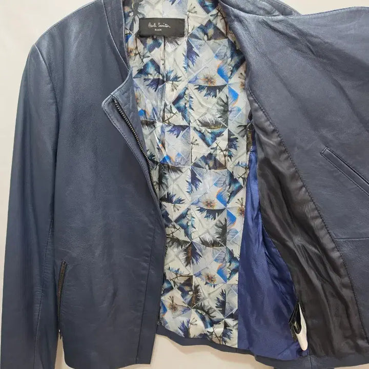 [BUNJANG] Paul Smith Blue Gray Leather Rider Jacket / (정품)폴스미스 블루 그레이 레더 라이더 자켓