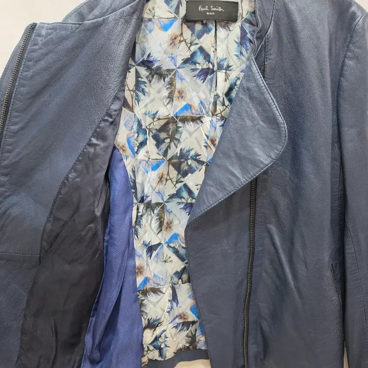 [BUNJANG] Paul Smith Blue Gray Leather Rider Jacket / (정품)폴스미스 블루 그레이 레더 라이더 자켓