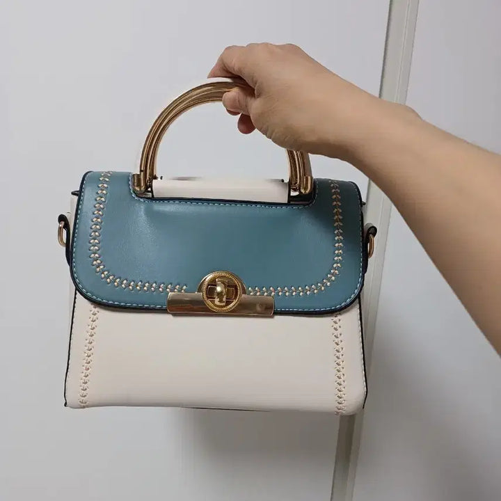 [BUNJANG] Colorblock Tote Bag Crossbody Bag / 배색 토트백 크로스백 가방 새상품