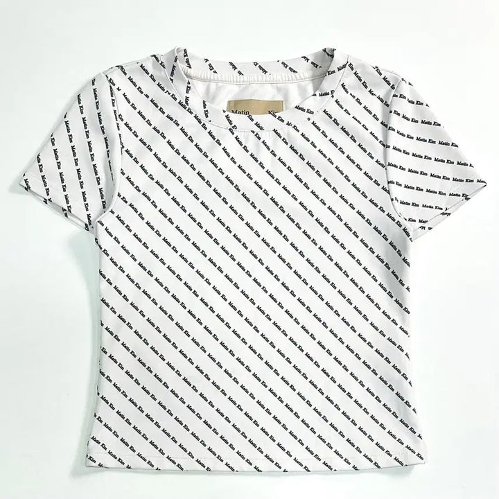 [BUNJANG] Matinkim Semi Crop Short Sleeve T-shirt / 마뗑킴 스판 세미 크롭 반팔티