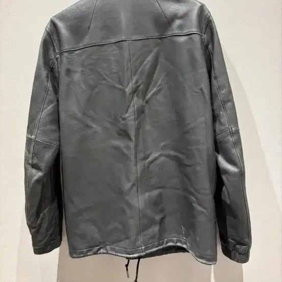 [BUNJANG] Theory Lambskin Leather Coach Jacket / 띠어리 레더 코치자켓 챠콜 Theory 램스킨